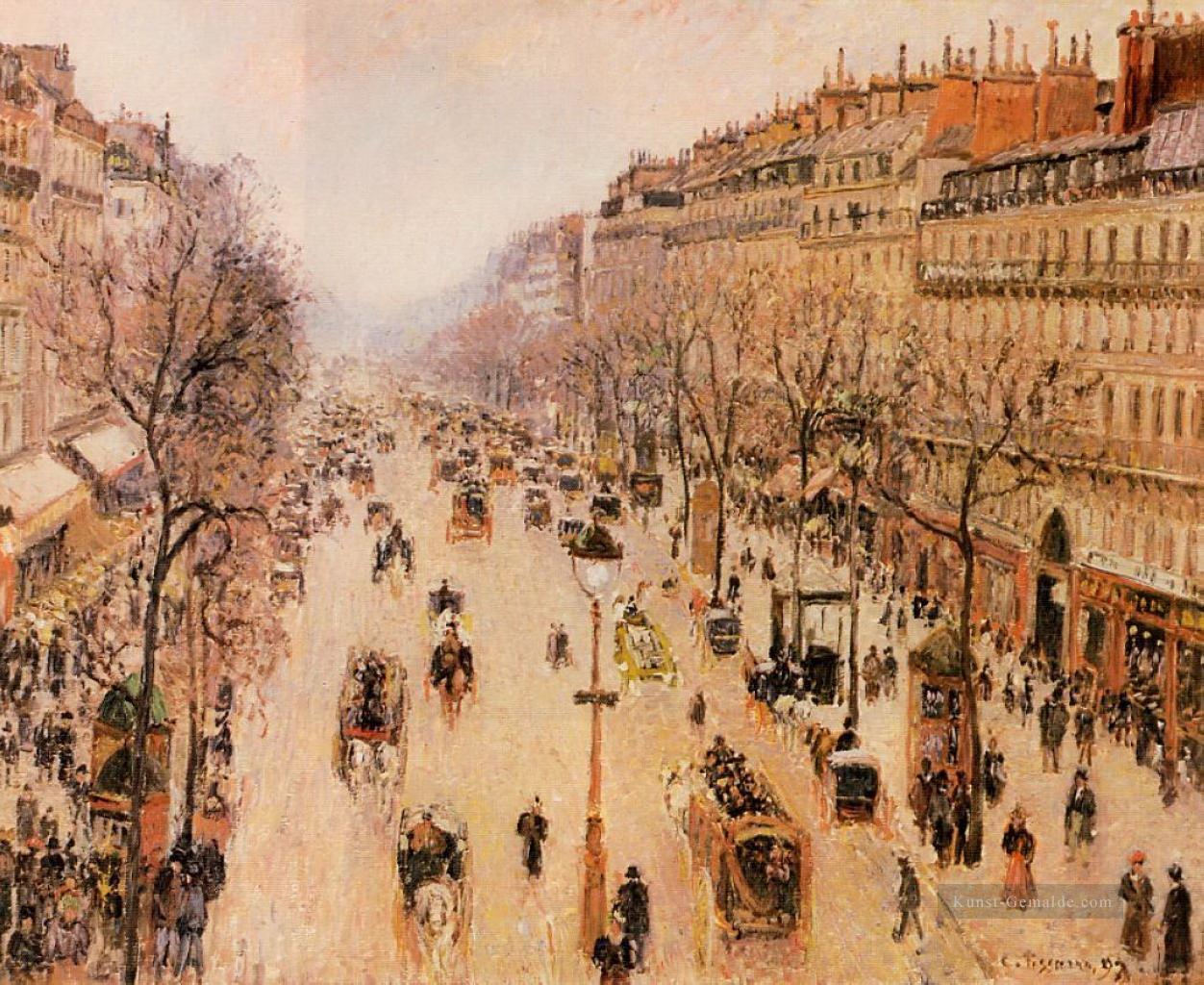 Boulevard montmartre Morgen grau Wetter 1897 Camille Pissarro Ölgemälde